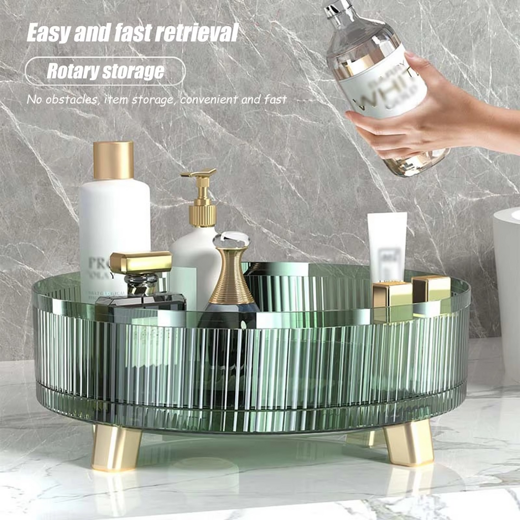 Clear Rotating Makeup Organizer for Easy Access & Display