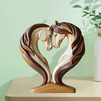 Equora Horse Sculpture | Horse Sculpture Wood | 2D Design in Embrace Pose | Decoration for Living Room, Office & Children's Room
