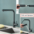 FlexiJet Black extendable kitchen faucet