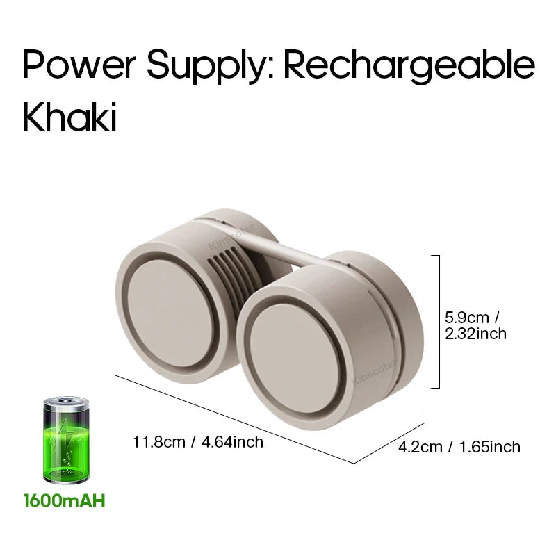 NeckBreeze Neck Fan Bladeless | Portable & Rechargeable | 3-Stage Cooling | Quiet & Compact