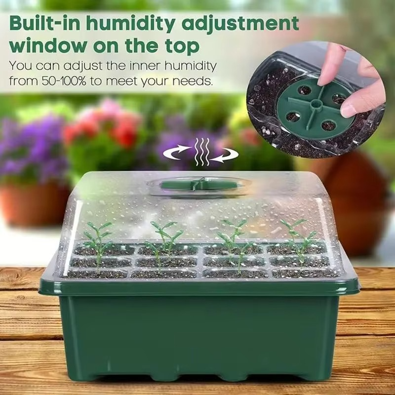 12-Cell Plastic Seedling Starter Tray for Succulent and Garden Seeds