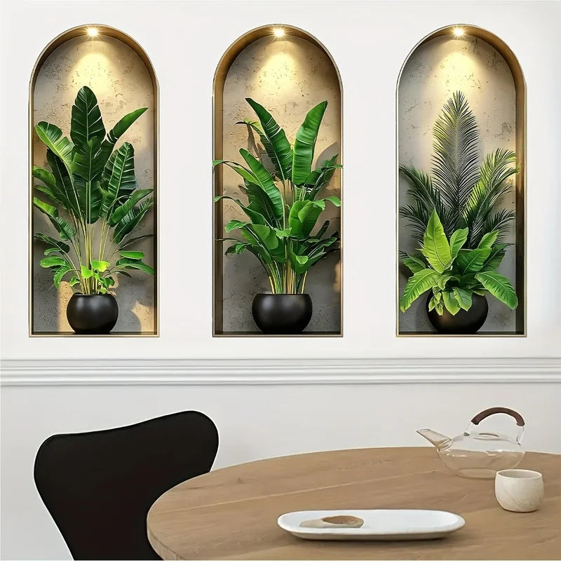 Verdeco wall stickers | wall sticker plants 3D | watercolor look | self-adhesive & residue-free | living & bedroom decor