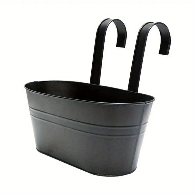 Florano Balcony Box | Stainless Steel | With Hooks & Drain | For Balcony & Windowsill