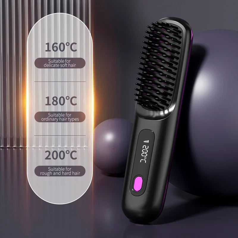 Glissara | Cordless Hair Straightener | USB Charging Function & LCD Display | Ceramic & Ion Technology