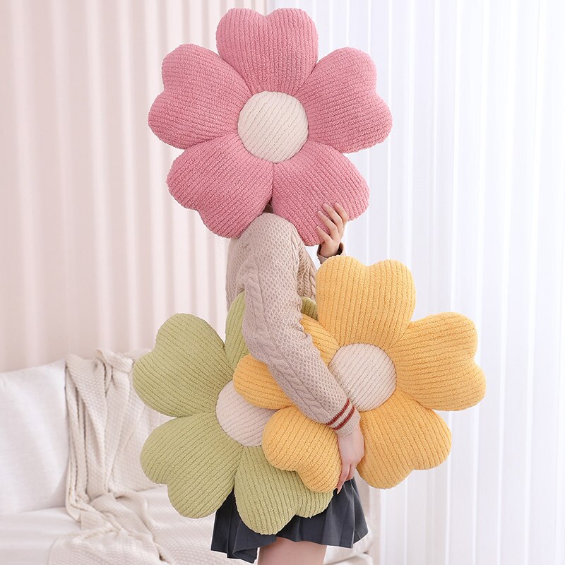 Fluffy Clover Flowers Pillow