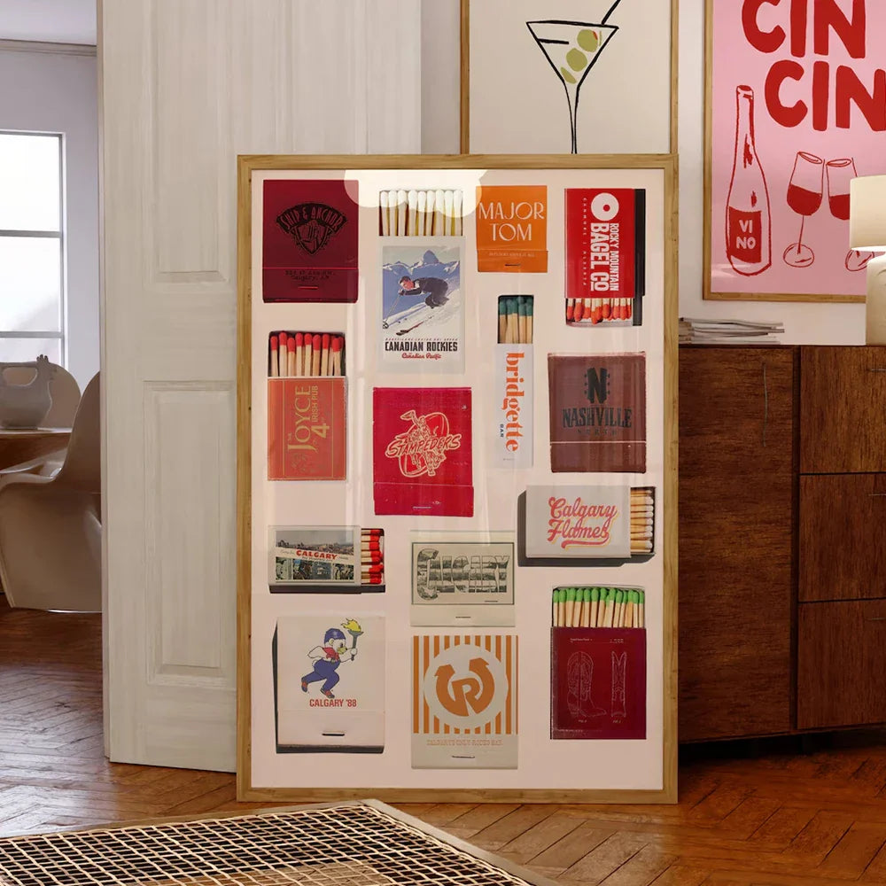 Retro Matchboxes Wall Art