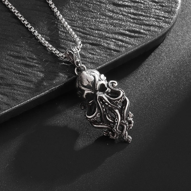 Gothic Skull Octopus Tentacle Necklace