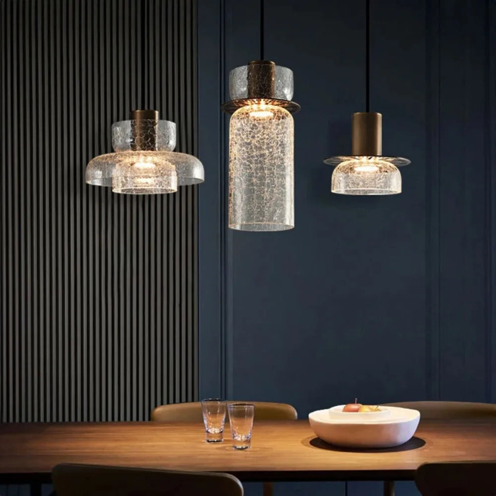 Modern Creative Glass Pendant Lamp with Cracked Effect