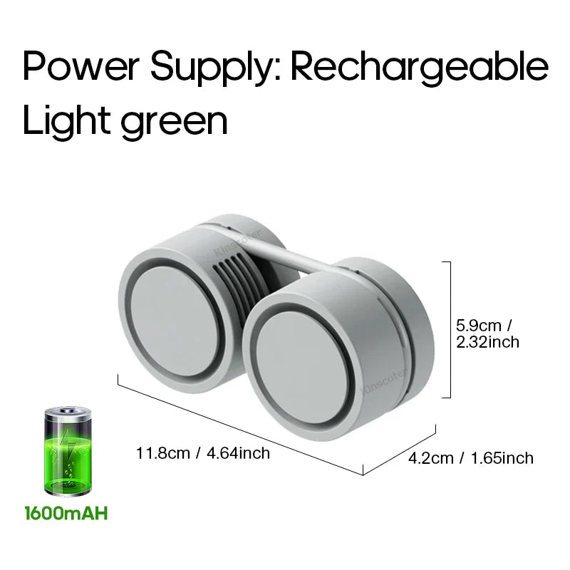 NeckBreeze Neck Fan Bladeless | Portable & Rechargeable | 3-Stage Cooling | Quiet & Compact