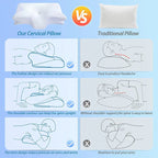 Memory Foam Cervical Pillow | Ergonomic 2-in-1 Design for Neck Pain Relief & Comfortable Sleep