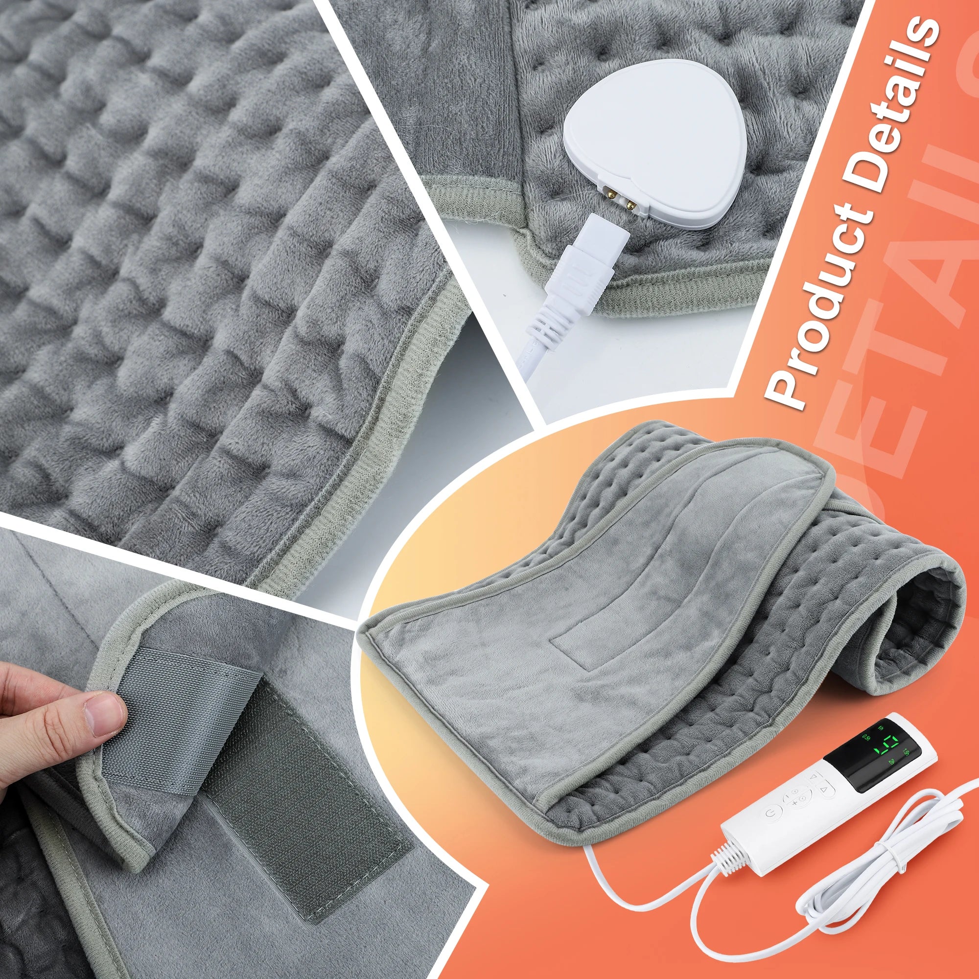 ThermaEase Electric Heating Pad | Multifunctional Heating Belt for Back & Waist | 9 Temperature Levels & 4 Timer Options