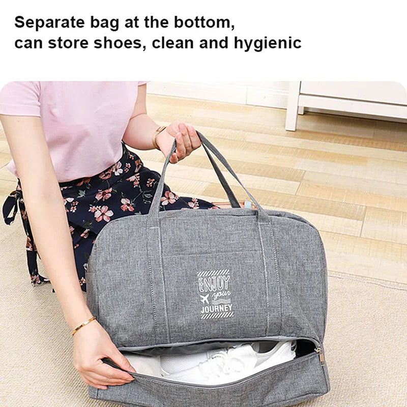 Lugviva Foldable Travel Bag for Women | Large Weekend Bag made of Oxford Fabric | Carry-on Bag for Travel, Everyday & Sports