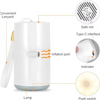 Portable Mini Air Pump with Rechargeable SOS Light for Camping and Outdoor Use