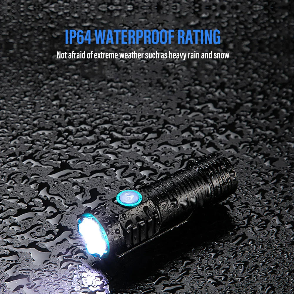 LED Flashlight LumiXPro S-359 | Mini XHP50 | Magnetic & Rechargeable | 1000 Lumens | USB & Clip Function