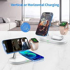 Magnetic 3 in 1 Wireless Charging Station - Fast Charger for iPhone, Apple Watch & AirPods