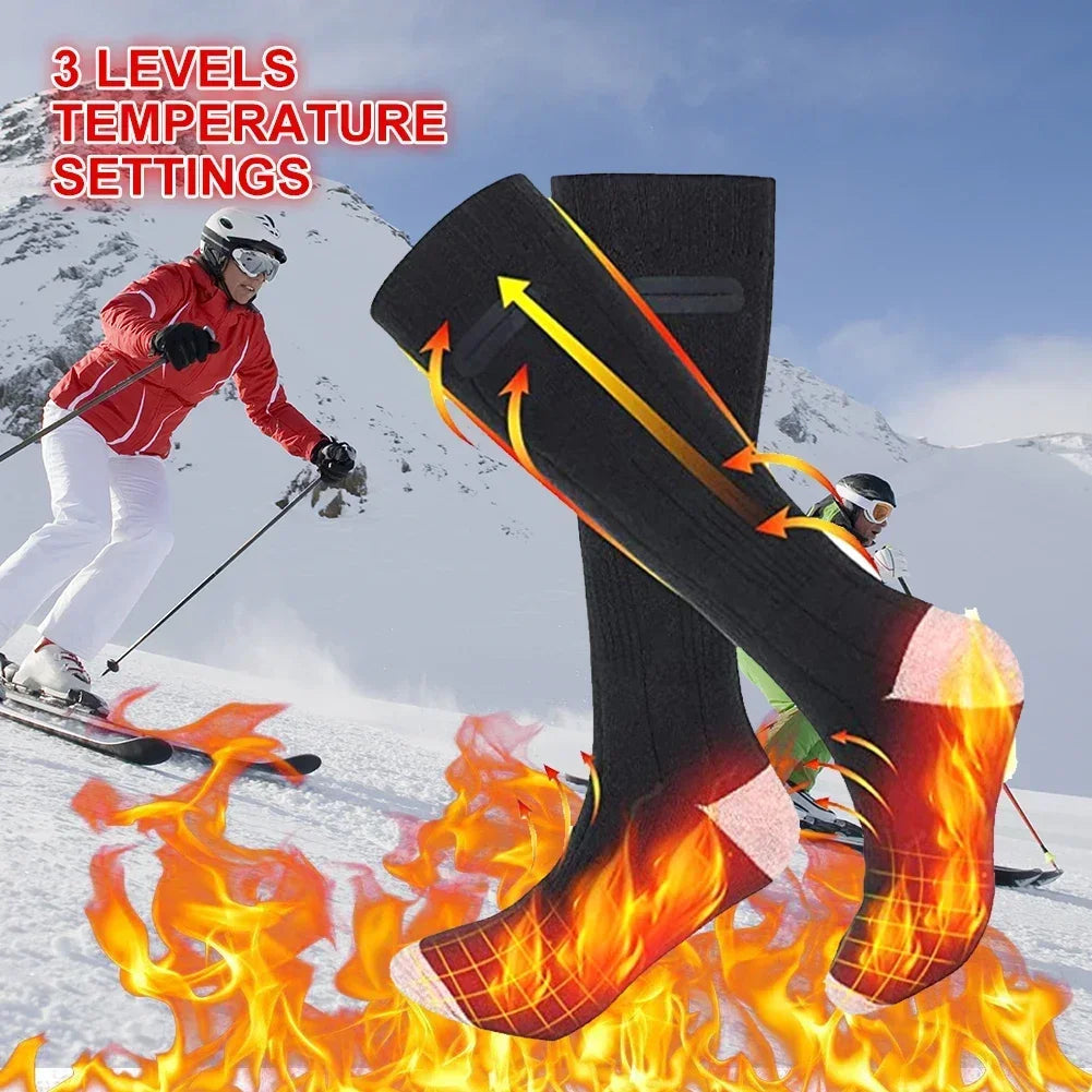 Heated Socks Thermavolt | 3 Heat Levels | With Powerbank | Winter Warm Socks Unisex for Outdoor & Travel