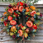 Autumna Charm Autumn Door Wreath | Pumpkin & Rattan | 40 cm | Handmade Decoration for Autumn & Thanksgiving