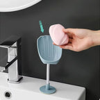 DryLoft Soap Holder | Double Chamber with Drain & Lid | Wall Mount without Drilling | Dust Protection & Space Saving