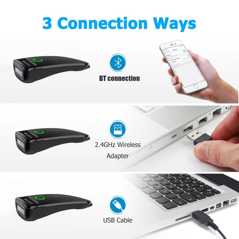 Portable Barcode Scanner With OLED Display And Vibration Feedback