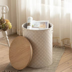 French Side Table Made of Iron with Storage Bin Space-Saving Design