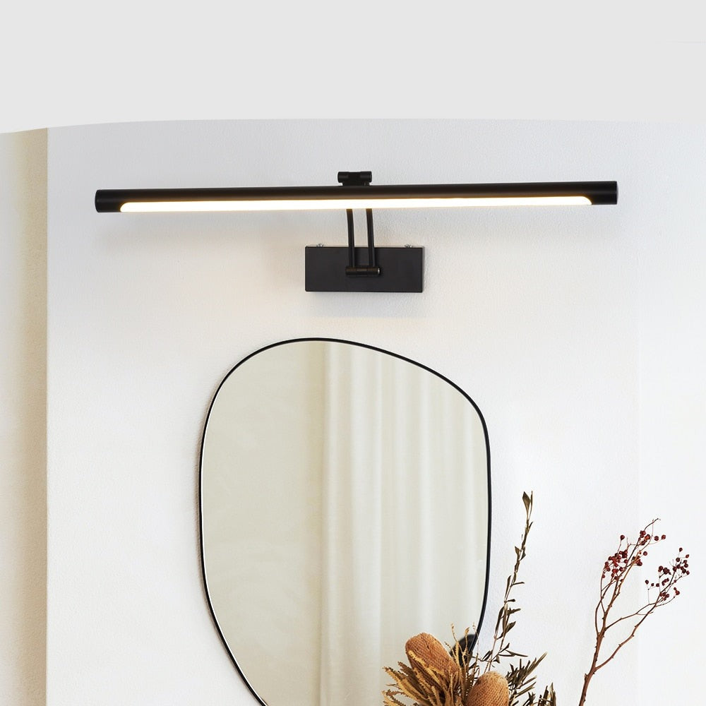 80-100cm LED wall lamp - Modern black/silver wall light for the bathroom, internally mounted picture light