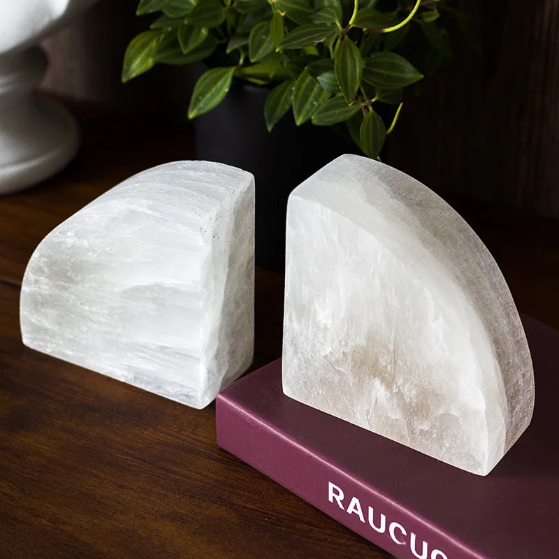 Onyxa White Onyx Bookend | Elegant Design | 1-piece | Luxurious Decor & Functionality