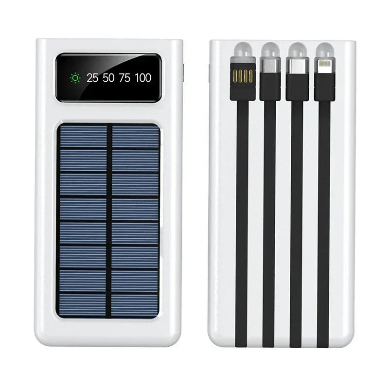 PowerCharge Solar Power Bank | 4-in-1 cable system | Fast charging & LED flashlight