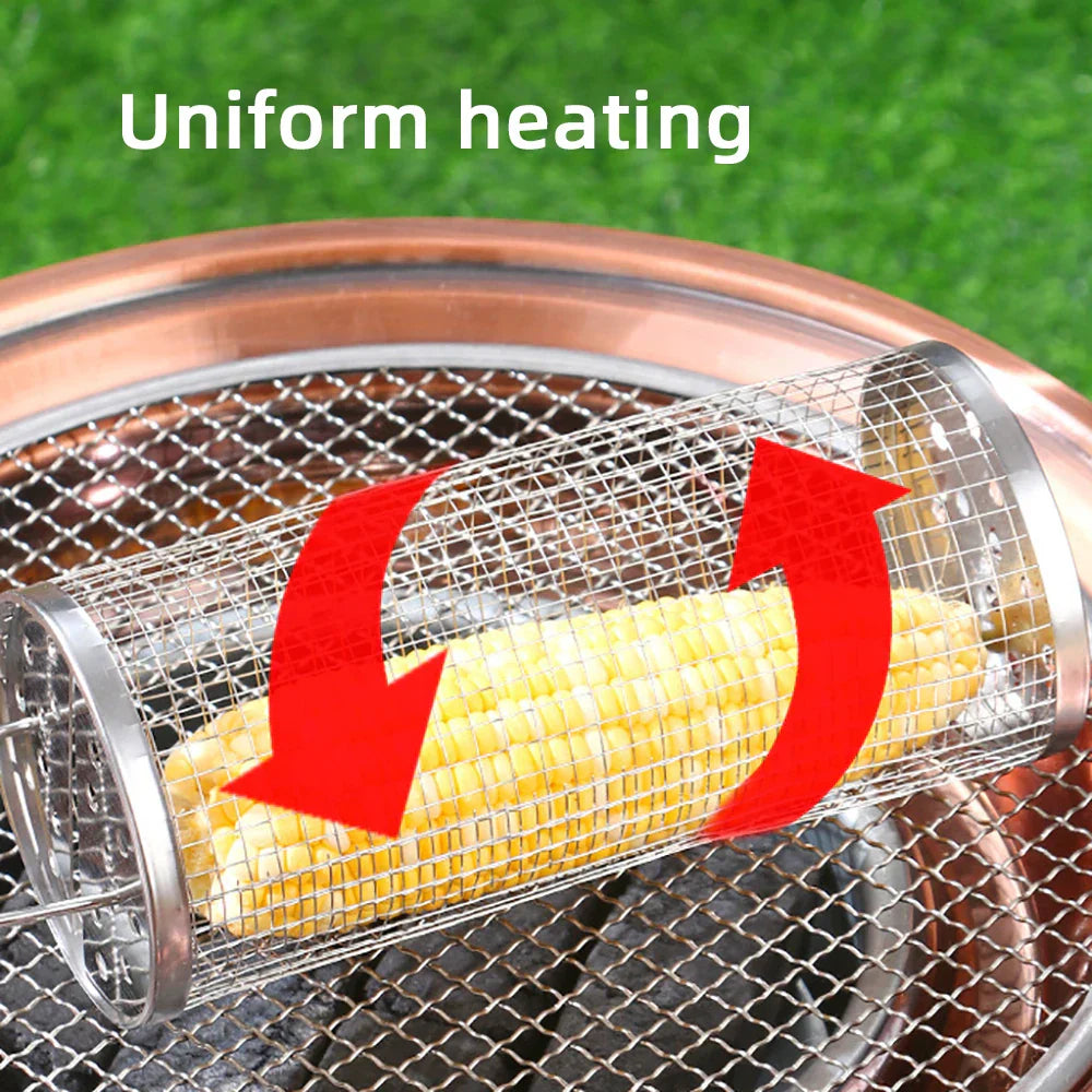 BBQFlare ProGrid Basket | Directly over Charcoal | Stainless Steel & Ergonomic Handle | Dishwasher Safe