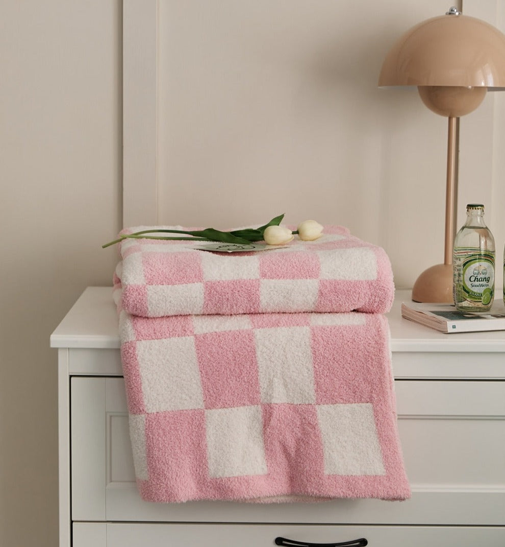 COLOURFUL CHECKERBOARD THROW