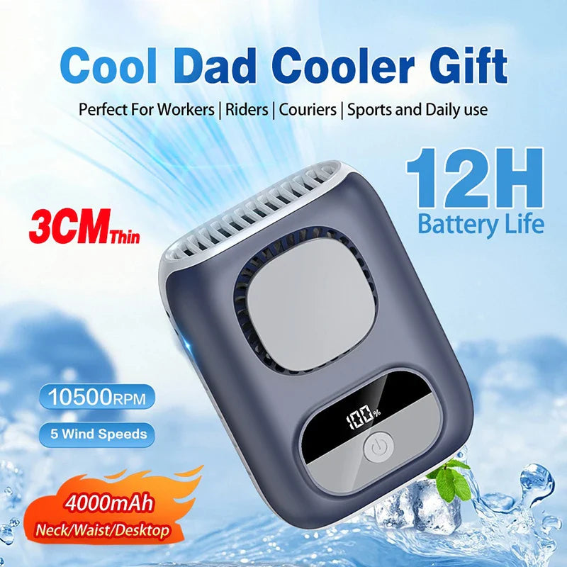 CoolBelt Mini Hip Fan | Portable & Bladeless | LED Display & 12 hrs Runtime | Rechargeable via USB-C