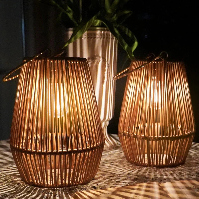 Solar Outdoor Handwoven Garden Lamps | Waterproof Landscape Light for Villa & Terrace Decoration - Alpho