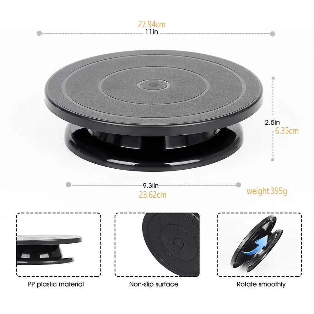 CakeMagic Turntable | 360° rotatable | Food safe | 28×28×6.4 cm
