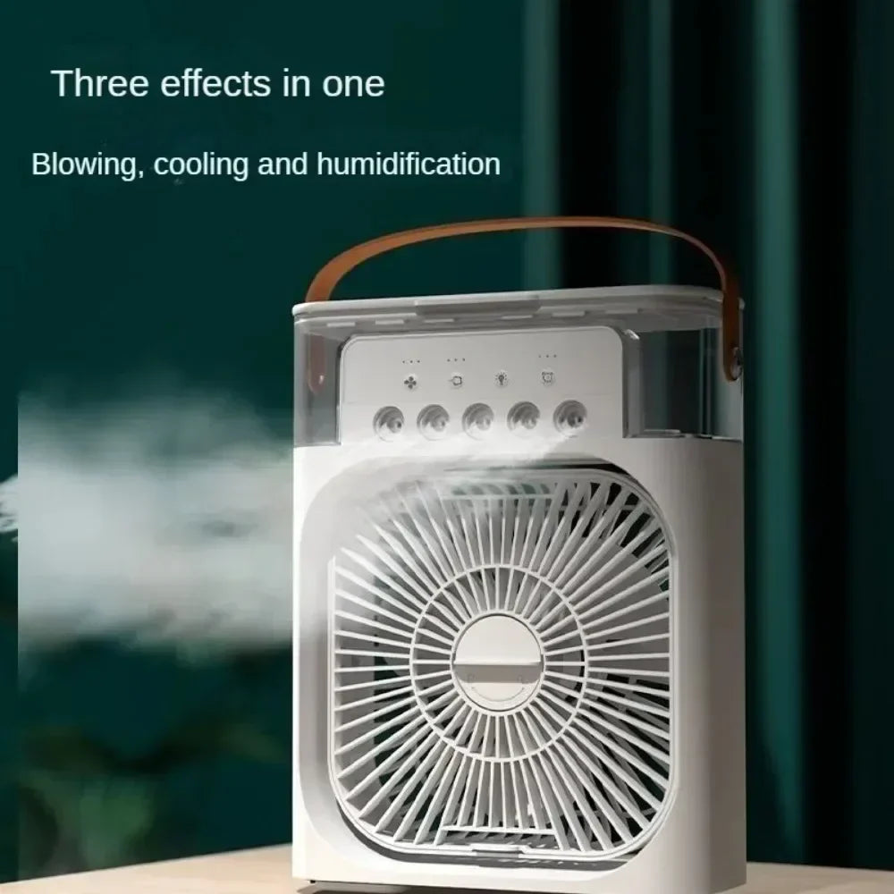 Auronix Mini Air Cooler | 3-in-1 Fan with LED & Humidifier | USB | 600ml Tank