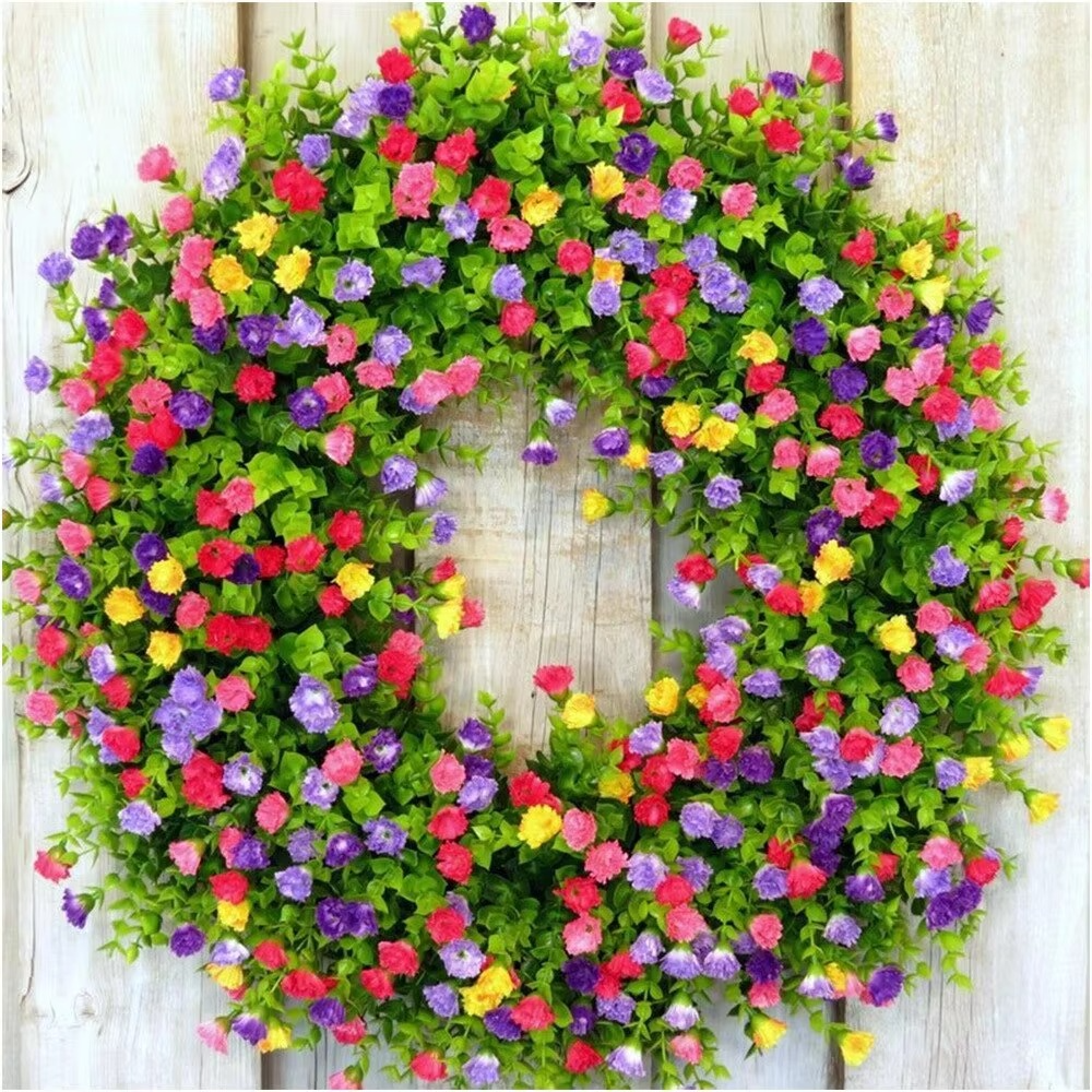 Artificial Floral Wreath for Front Door, Window, and Seasonal Home Decor