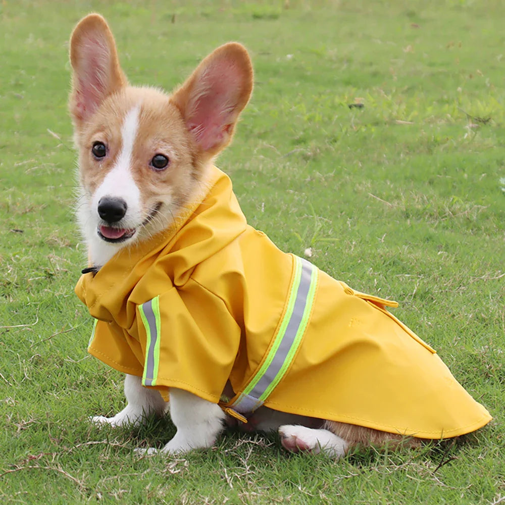 Waterproof Dog Raincoat with Hood & Reflectors
