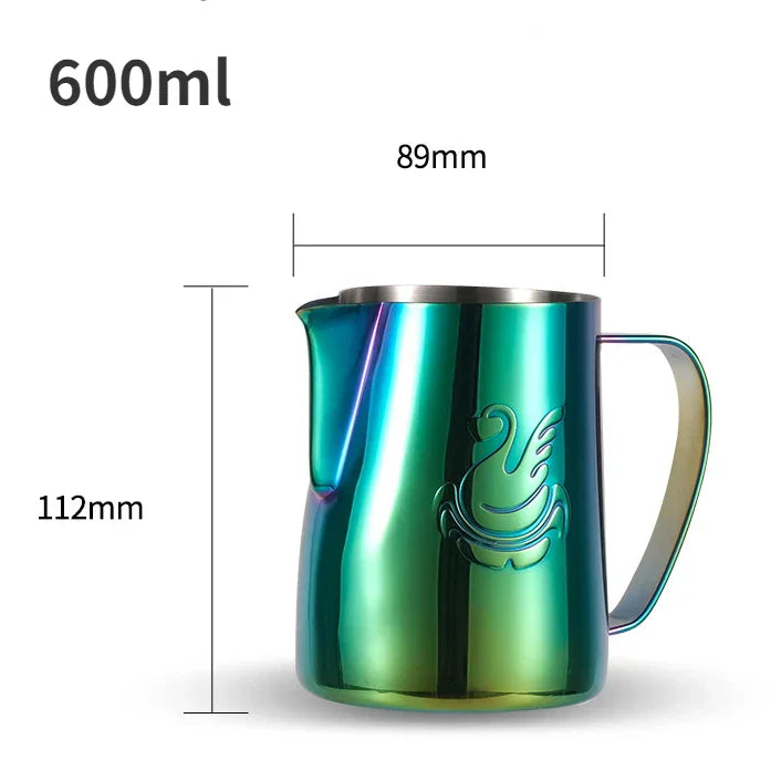 600ml stainless steel coffee pot milk frother cup cream maker espresso latte art tool elegant swan