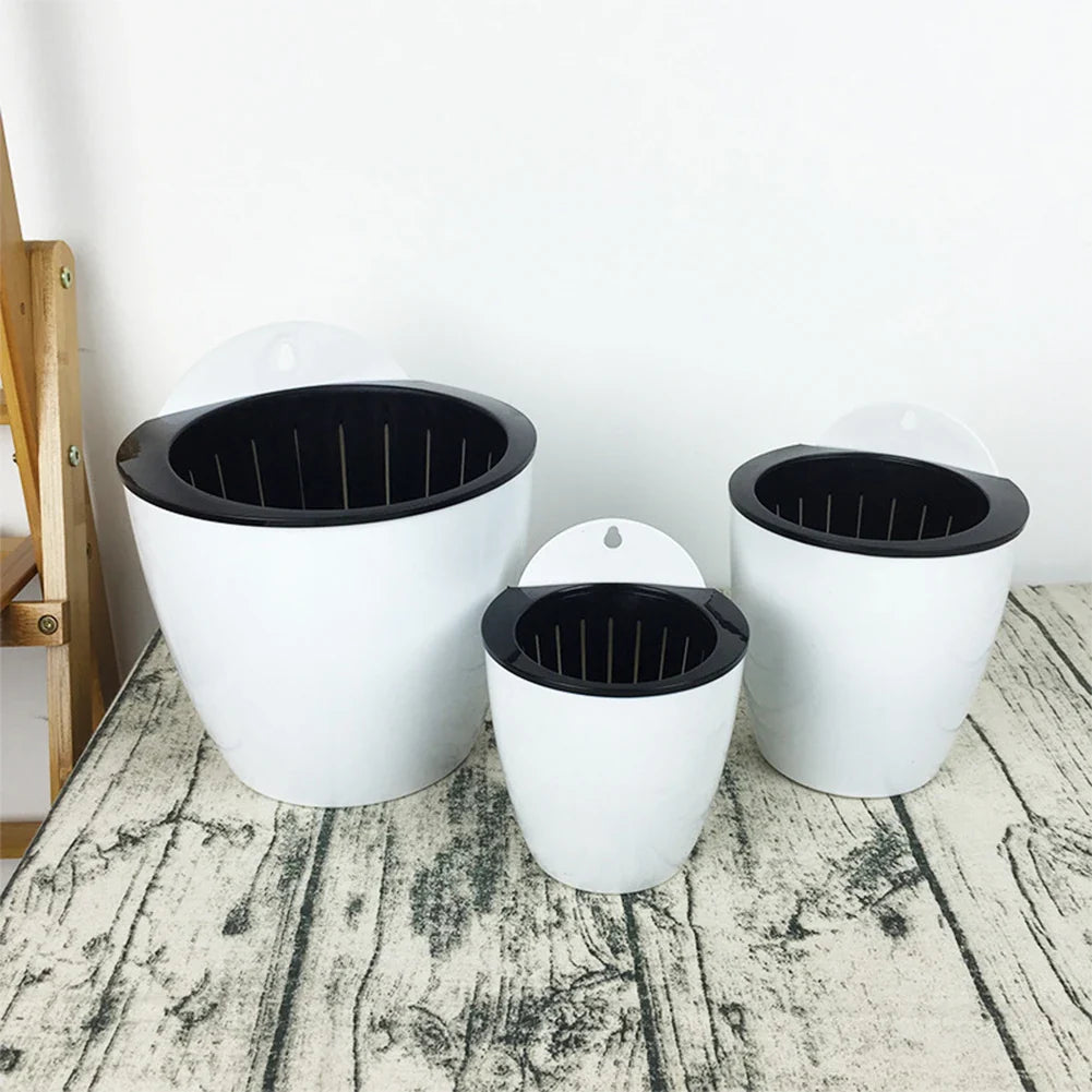 Self-watering hanging plant pot – Modern flower pot for wall mounting