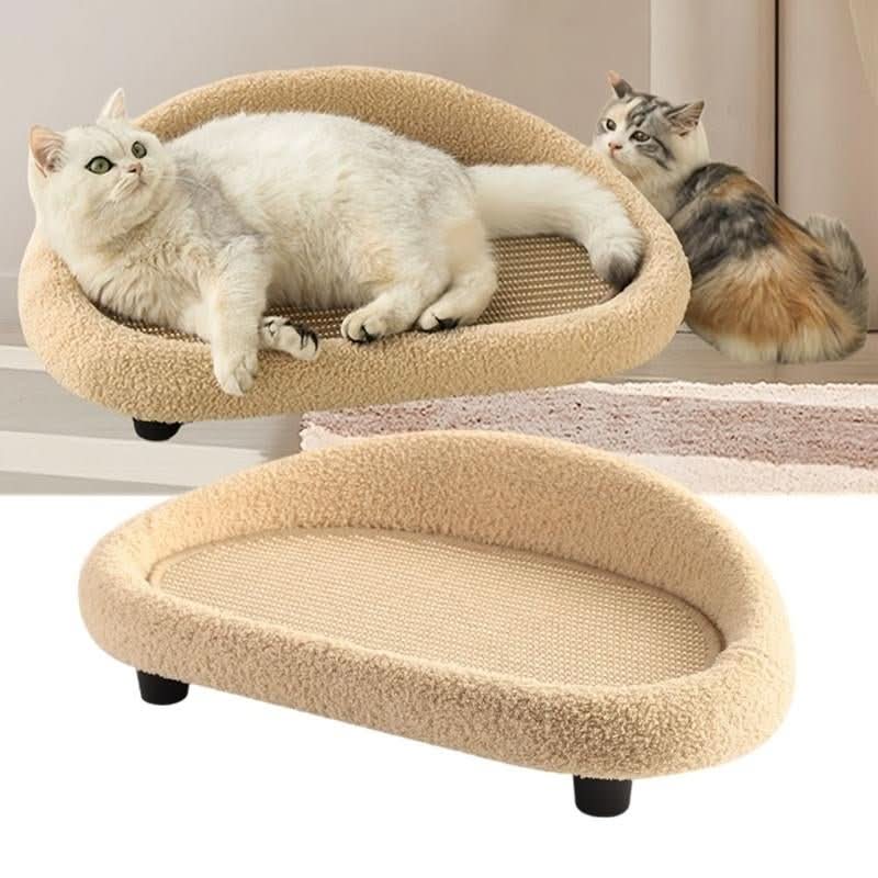 Stylish Cat Bed with Scratching Area & Cuddly Pillow