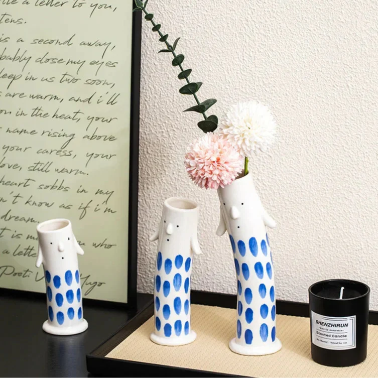 Lovely Cartoon Figures Ceramic Vase
