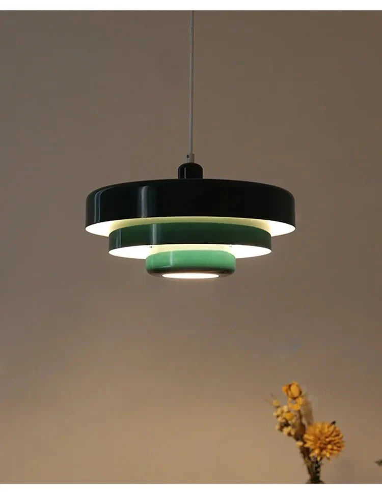Elegant three-level pendant light in macaron colors