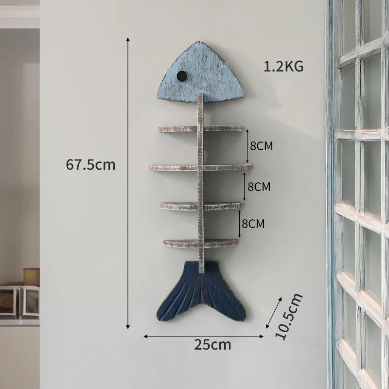 Nordic Fish Wooden Shelf