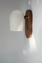 Walnut Wall Lamp in Wabi-Sabi Style for Cozy Interior