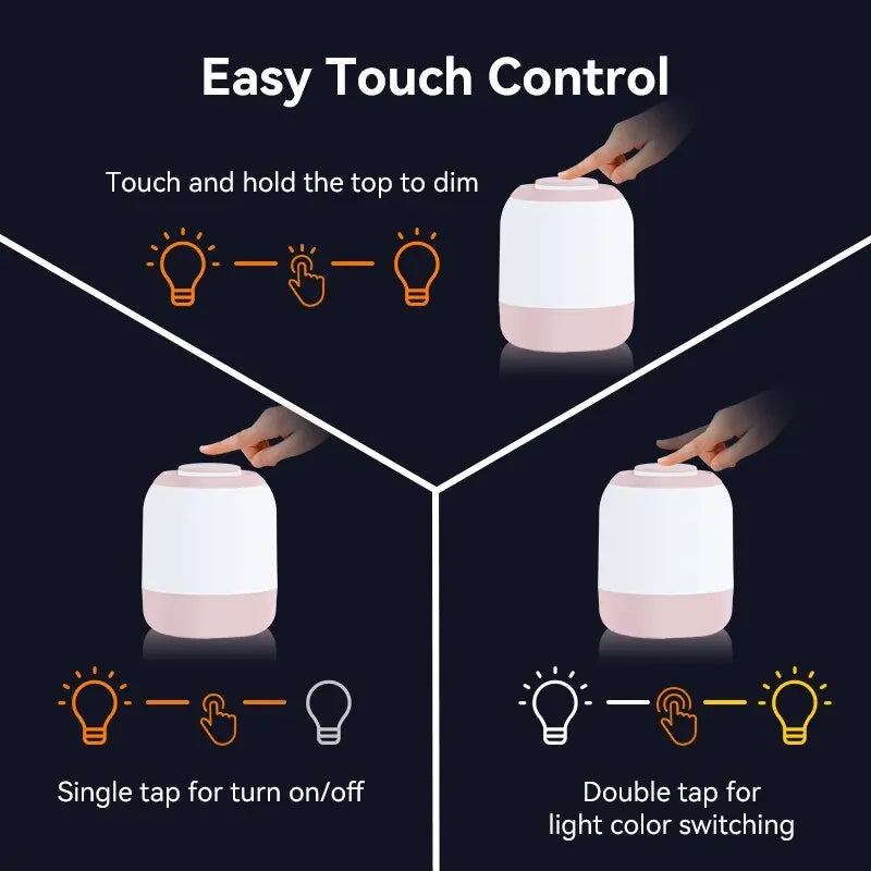 LUMINA TOUCH LED Table Lamp | Portable & Dimmable | Touch Control | For Bedroom & Children's Room