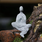 Buddha Stone Statue Small Buddhist Monks Tibetan Buddhism Figures Zen Garden Ornament Meditation Home Aquarium Decoration