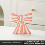 Classic Striped Bow Ceramic Candle Holder