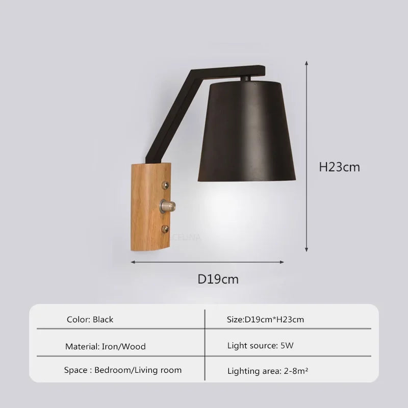 WoodGlow Light – LED Wall Lamp for Bedroom