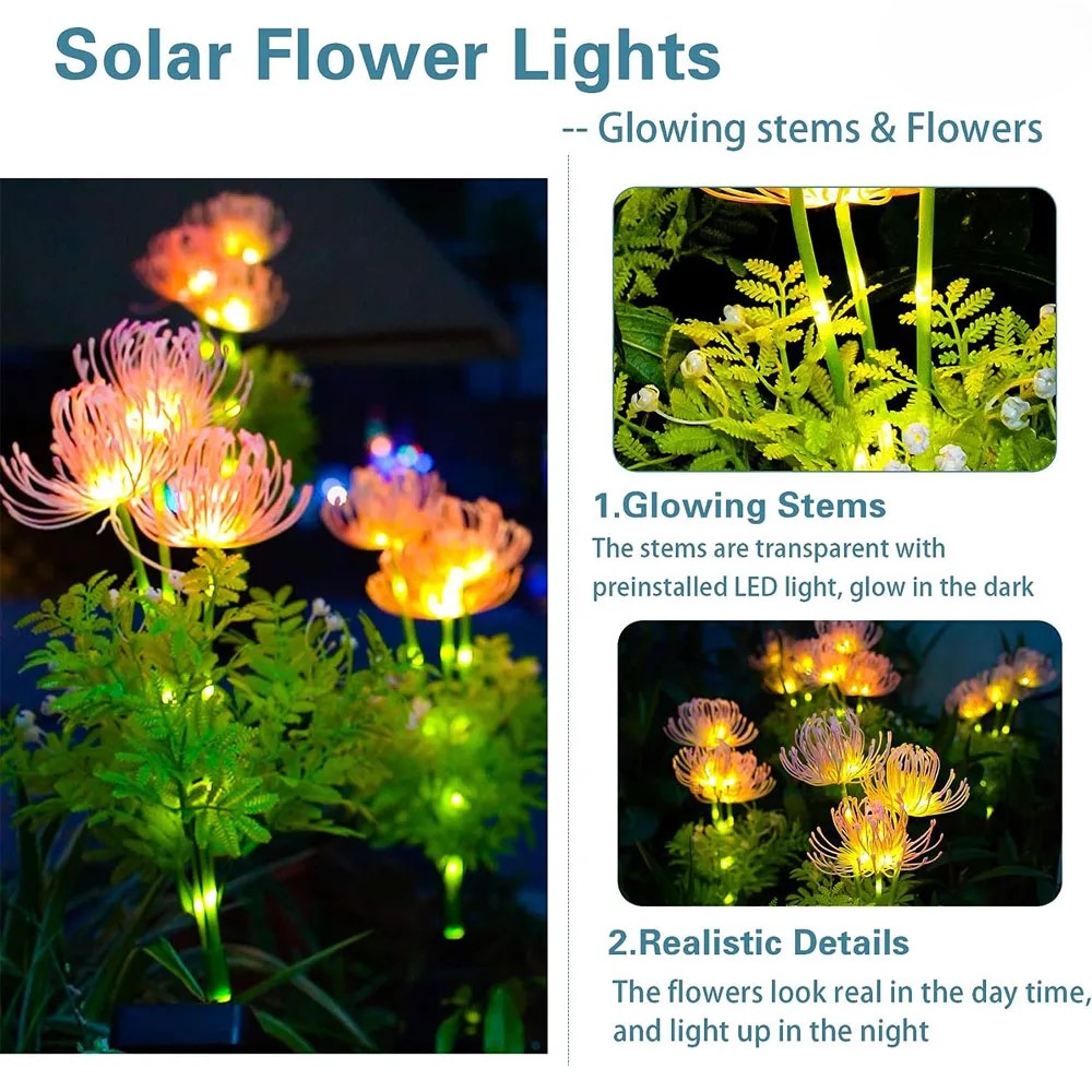 Soft Pink Glow Solar LED Flower Garden Light