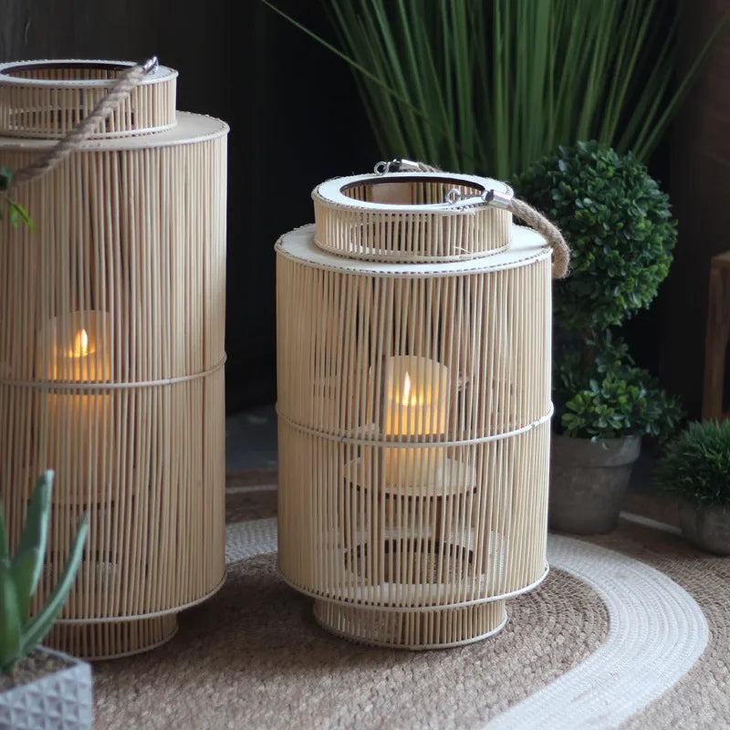 Imitation Bamboo LED Candle Lantern