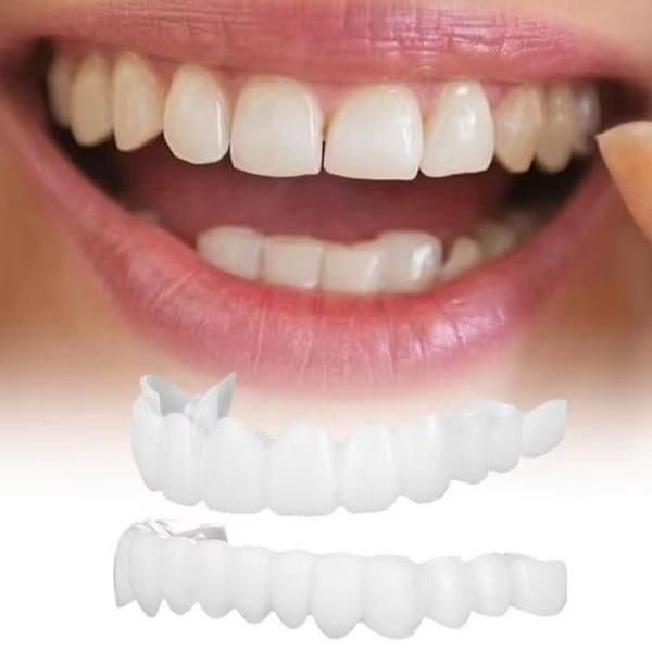 2PCS Snap-On Veneer Dentures for Men and Women, Instant Temporary Tooth Cover for a Confident Smile