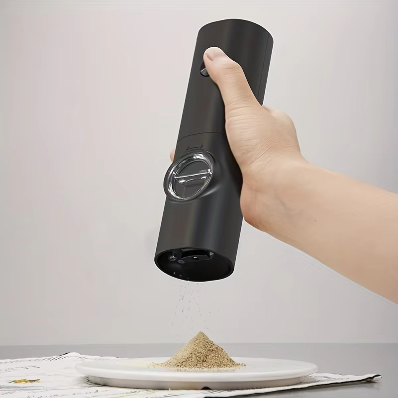 Electric Pepper and Salt Grinder Set with Adjustable Coarseness and LED Light
